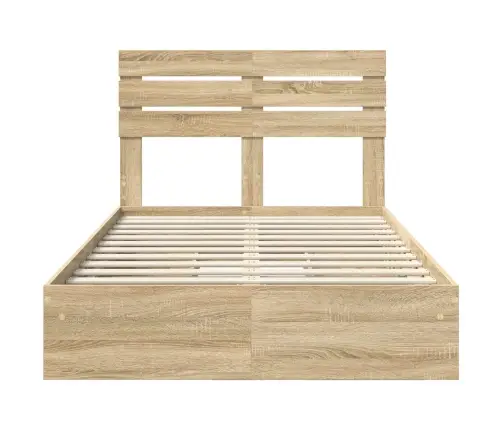 Glabāšanas Gulta Sonoma Ozols 135 X 190 Cm Inženierijas Koks Vidaxl