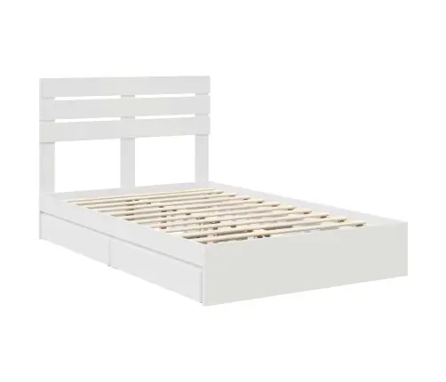 Saugos Lova Su Galvūgalio Balta 120 X 200 Cm Apdirbta Mediena