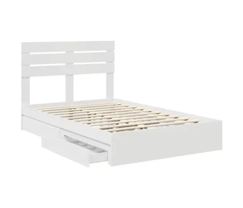 Saugos Lova Su Galvūgalio Balta 120 X 200 Cm Apdirbta Mediena