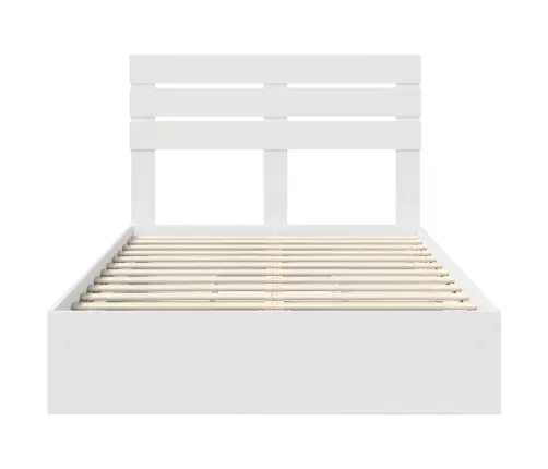 Saugos Lova Su Galvūgalio Balta 120 X 200 Cm Apdirbta Mediena