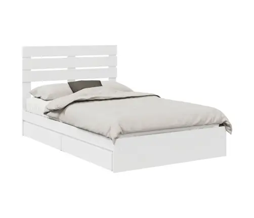 Saugos Lova Su Galvūgalio Balta 120 X 200 Cm Apdirbta Mediena