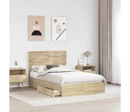 Glabāšanas Gulta Sonoma Ozols 120 X 200 Cm Inženierijas Koks Vidaxl