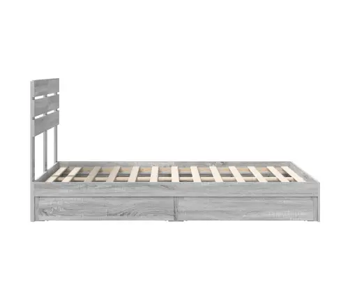 Gultas Rāmis Pelēks Sonoma 120 X 200 Cm Inženierijas Koks Vidaxl