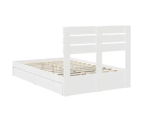 Gultas Rāmis Ar Atvilktni Balts 120 X 190 Cm Inženierijas Koks Vidaxl