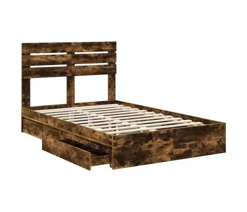 Saugos Lova Rūkyta Ąžuolas 120 X 190 Cm Apdirbta Mediena