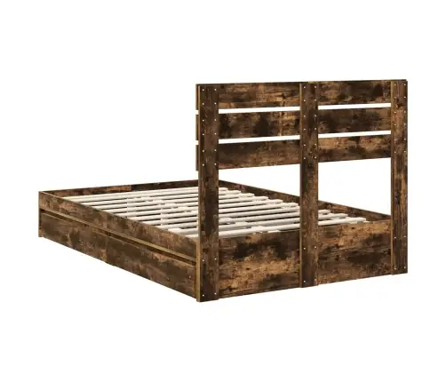 Saugos Lova Rūkyta Ąžuolas 120 X 190 Cm Apdirbta Mediena