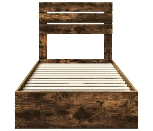 Gultas Rāmis Dūmaka Ozols 90 X 200 Cm Inženierijas Koks Vidaxl