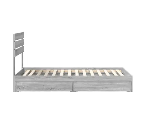 Gultas Rāmis Pelēks Sonoma 90 X 200 Cm Inženierijas Koks Vidaxl