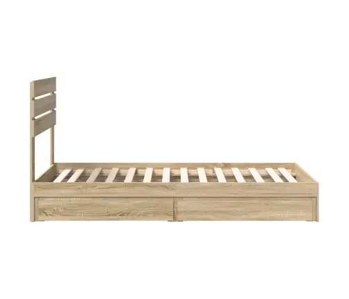 Laos Voodi Peaga Sahtliga Sonoma Tamm 90 X 190 Cm Tehispuit