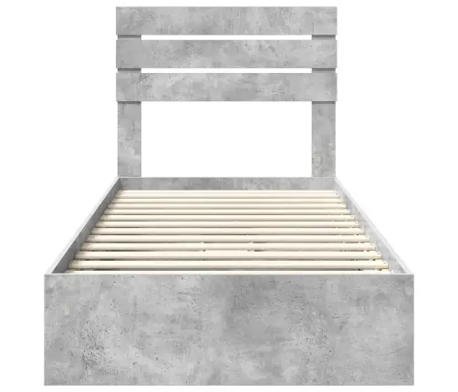 Saugos Lova Betono Pilka 90 X 190 Cm Apdirbta Mediena