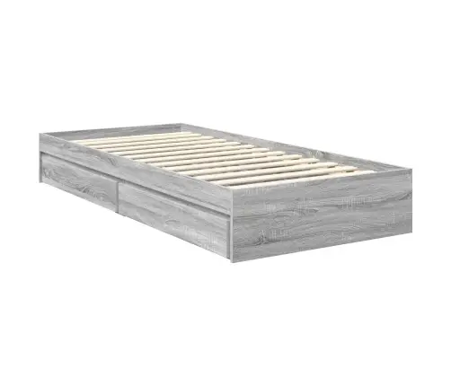 Laos Voodi Peaga Suitsetatud Tamm 90 X 190 Cm Tehispuit