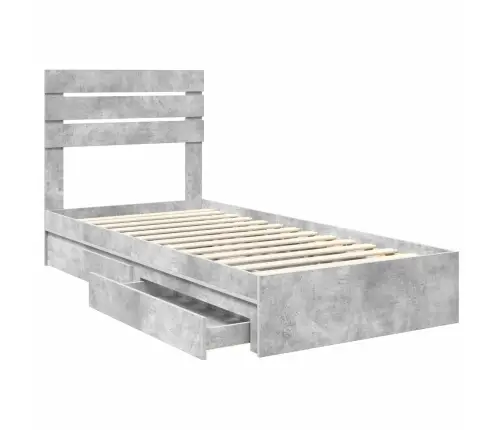 Laos Voodi Peaga Sahtliga Betoonhall 70 X 190 Cm Tehispuit