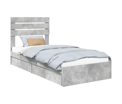 Laos Voodi Peaga Sahtliga Betoonhall 70 X 190 Cm Tehispuit