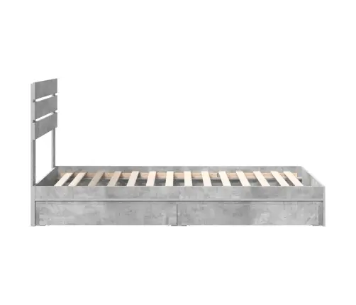 Laos Voodi Peaga Sahtliga Betoonhall 70 X 190 Cm Tehispuit