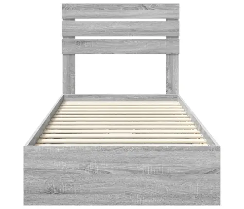 Gultas Rāmis Pelēks Sonoma 75 X 190 Cm Inženierijas Koks Vidaxl