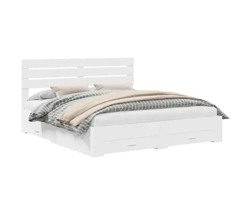 Voodi Raam Sahtliga Peaga Ladustamisega Tehispuit