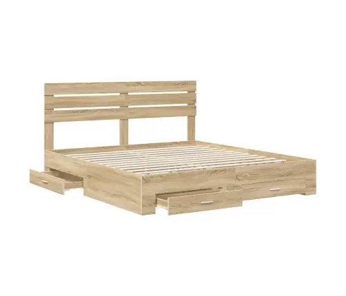 Voodi Raam Sahtliga Peaga Ladustamisega Tehispuit