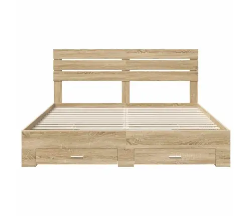 Voodi Raam Sahtliga Peaga Ladustamisega Tehispuit