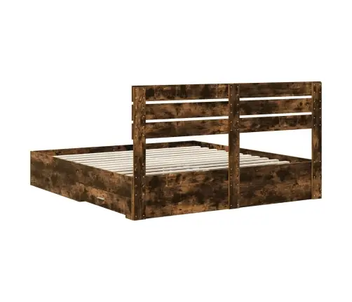 Voodi Raam Sahtliga Peaga Ladustamisega Tehispuit