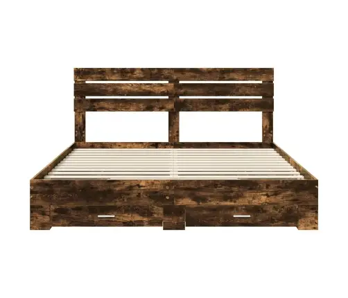 Voodi Raam Sahtliga Peaga Ladustamisega Tehispuit