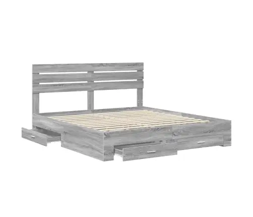 Gultas Rāmis Ar Atvilktni Ar Galvas Klāju Inženierijas Koks Vidaxl