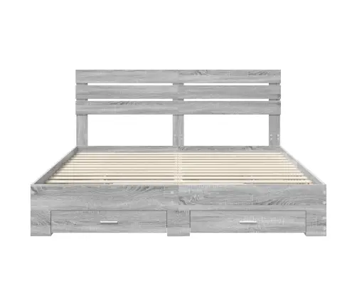 Gultas Rāmis Ar Atvilktni Ar Galvas Klāju Inženierijas Koks Vidaxl