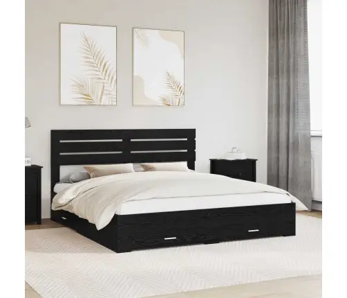 Voodi Raam Sahtliga Peaga Ladustamisega Tehispuit