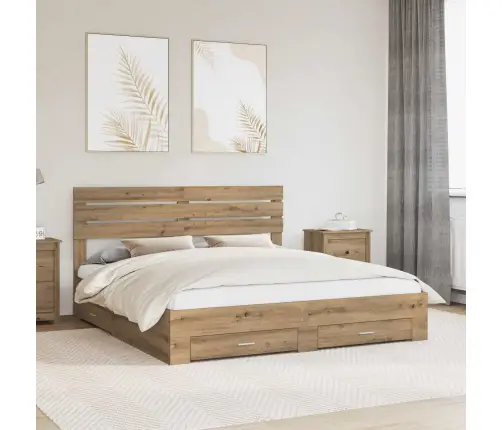 Voodi Raam Sahtliga Peaga Ladustamisega Tehispuit