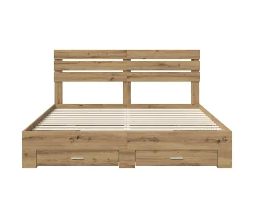 Voodi Raam Sahtliga Peaga Ladustamisega Tehispuit