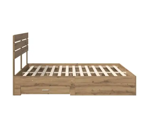 Voodi Raam Sahtliga Peaga Ladustamisega Tehispuit