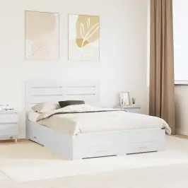 Gultas Rāmis Ar Atvilktni Ar Galvas Klāju Inženierijas Koks Vidaxl