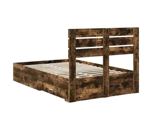 Gultas Rāmis Ar Atvilktni Ar Galvas Klāju Inženierijas Koks Vidaxl