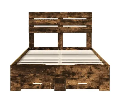 Gultas Rāmis Ar Atvilktni Ar Galvas Klāju Inženierijas Koks Vidaxl