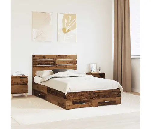 Gultas Rāmis Ar Atvilktni Ar Galvas Klāju Inženierijas Koks Vidaxl