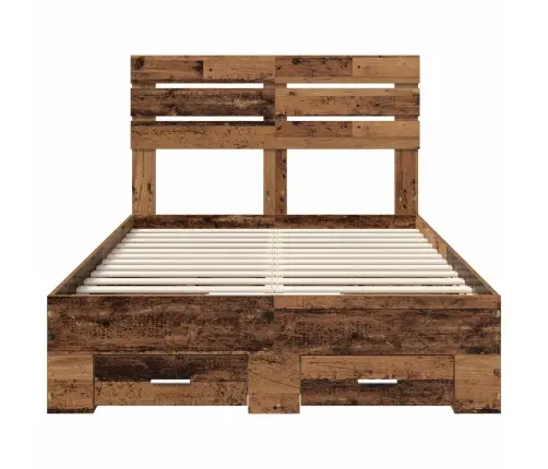 Gultas Rāmis Ar Atvilktni Ar Galvas Klāju Inženierijas Koks Vidaxl