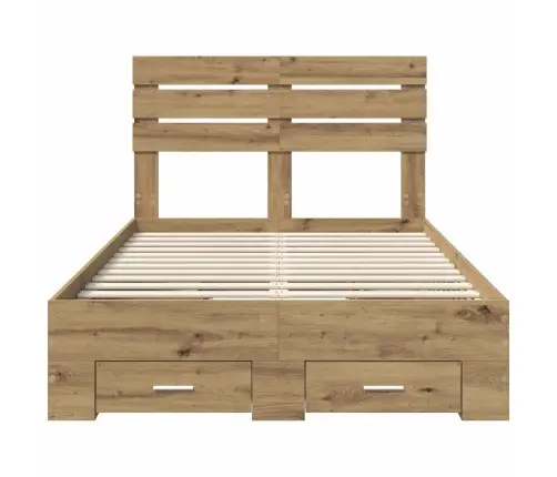 Gultas Rāmis Ar Atvilktni Ar Galvas Klāju Inženierijas Koks Vidaxl