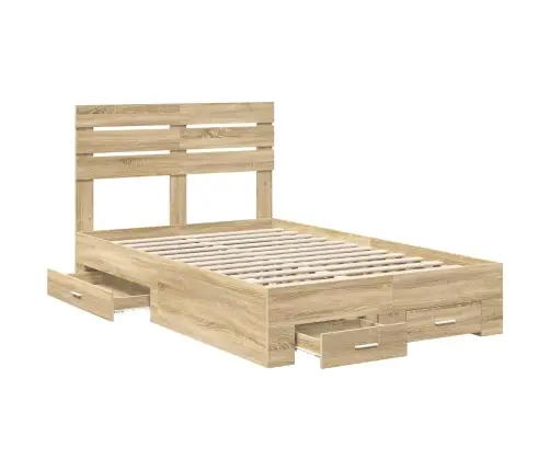 Voodi Raam Sahtliga Peaga Ladustamisega Tehispuit