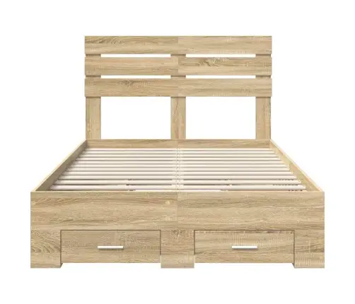 Voodi Raam Sahtliga Peaga Ladustamisega Tehispuit