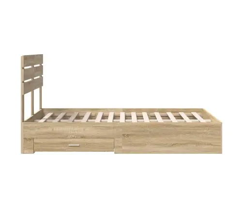 Voodi Raam Sahtliga Peaga Ladustamisega Tehispuit