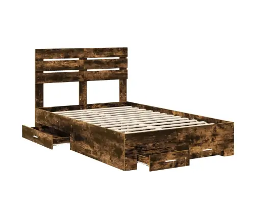 Voodi Raam Sahtliga Peaga Ladustamisega Tehispuit