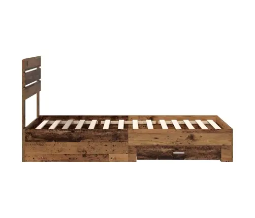 Gultas Rāmis Ar Atvilktni Ar Galvas Klāju Inženierijas Koks Vidaxl