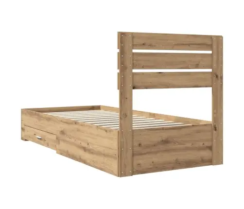 Voodi Raam Sahtliga Peaga Ladustamisega Tehispuit