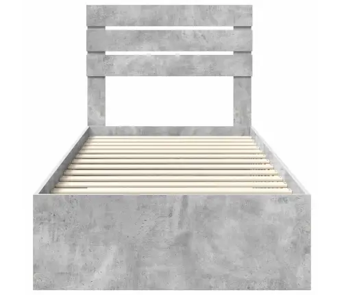 Lovos Rėmas Su Stalčių Betono Pilko Ir Sidabro 75 X 190 Cm