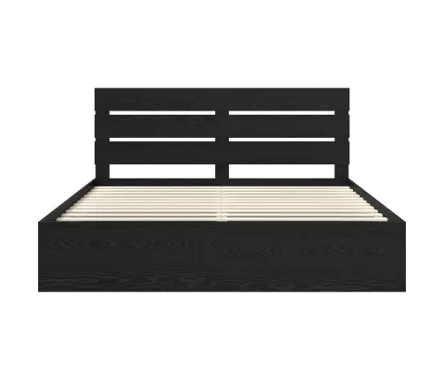 Gultas Rāmis Melna 200 X 200 Cm Ciets Priedes Koks Vidaxl