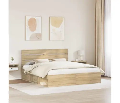 Gultas Rāmis Sonoma 200 X 200 Cm Ciets Priedes Koks Vidaxl