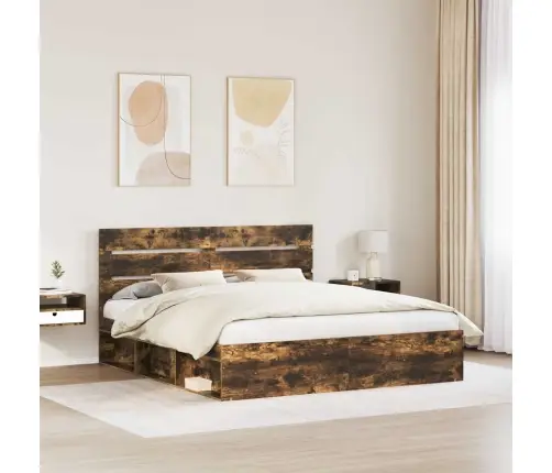 Lovos Rėmas Rūkyta Ąžuolas 200 X 200 Cm Kietos Pušies Mediena