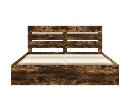 Lovos Rėmas Rūkyta Ąžuolas 200 X 200 Cm Kietos Pušies Mediena