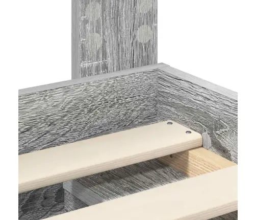 Gultas Rāmis Pelēks Sonoma 200 X 200 Cm Ciets Priedes Koks Vidaxl