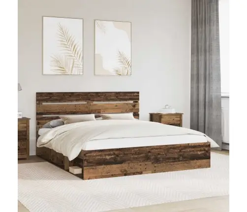 Gultas Rāmis Vecs Koks 200 X 200 Cm Ciets Priedes Koks Vidaxl