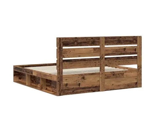 Gultas Rāmis Vecs Koks 200 X 200 Cm Ciets Priedes Koks Vidaxl